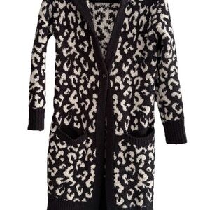 UGG Black and Cream Leopard Cardigan